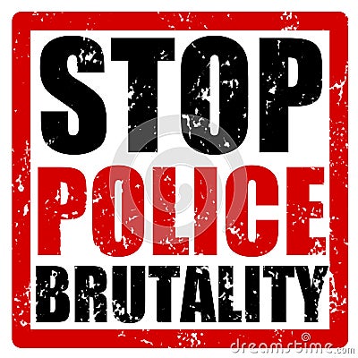 Red grunge stamp with the text STOP POLICE BRUTALITY as a protest symbol against policemen which are too aggressive Stock Photo