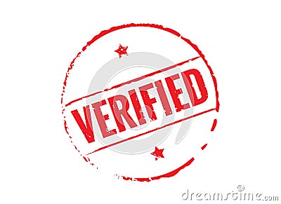 Red stamp and text verified. Vector Illustration Vector Illustration