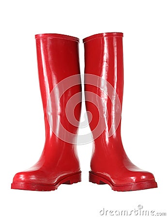 Red Gumboots Stock Photo