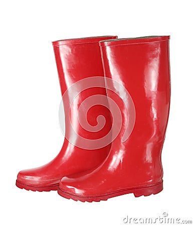 Red Gumboots Stock Photo