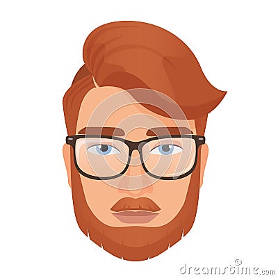 Red hair bearded man Cartoon Illustration