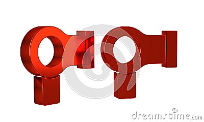Red Hair dryer icon isolated on transparent background. Hairdryer sign. Hair drying symbol. Blowing hot air. Stock Photo