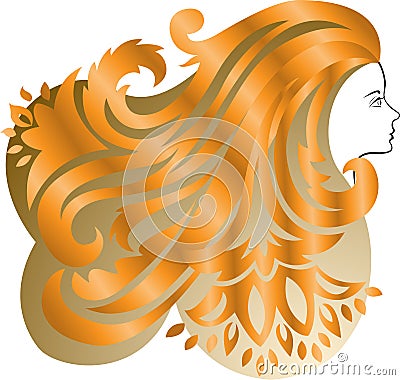 Red-haired girl Vector Illustration