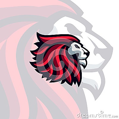 Red Haired King Lion Vector Mascot Vector Illustration