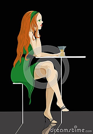 Red-Haired Lady Vector Illustration