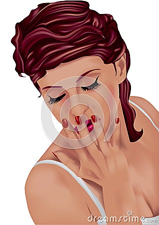 Red-haired woman Vector Illustration