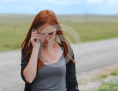 Red-haired young girl Stock Photo