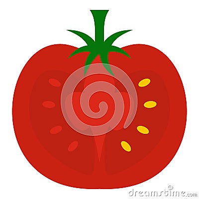 Red half of tomato icon isolated Vector Illustration