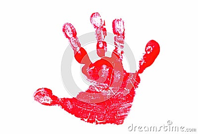 Red Hand Print Stock Photo