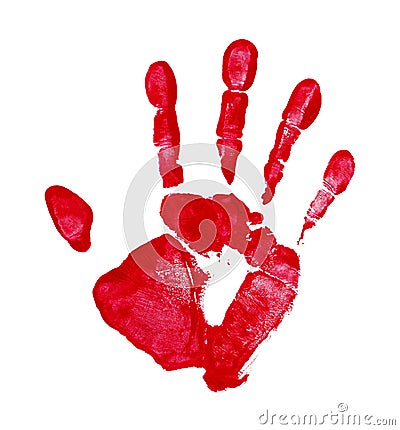 Red Hand Print Stock Photo