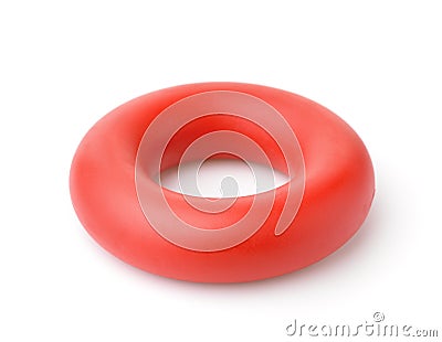 Red hand rubber ring carpal expander Stock Photo