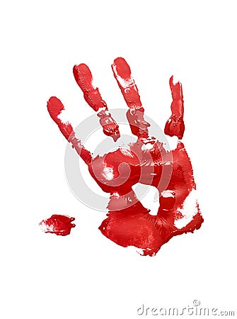 Red handprint Stock Photo