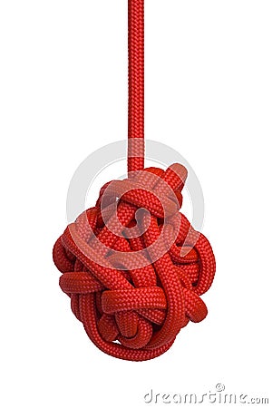 Red Hanging Knot Stock Photo