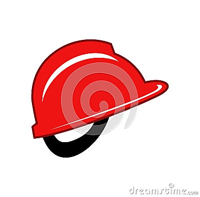 Red hard hat construction helmet design illustration Vector Illustration
