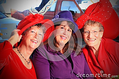 Red Hat Ladies Stock Photo