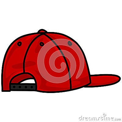 Red Hat Snapback Cap Backward Illustration Vector Vector Illustration