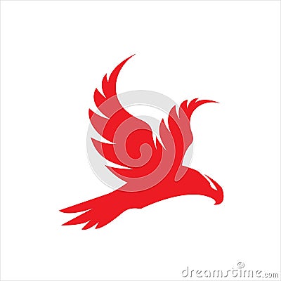 red hawk falcon eagle vector Logo design icon illustration Template Vector Illustration
