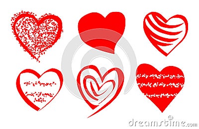 Red heart abstract love valentines day illustration.Red heart clipart. Vector Illustration