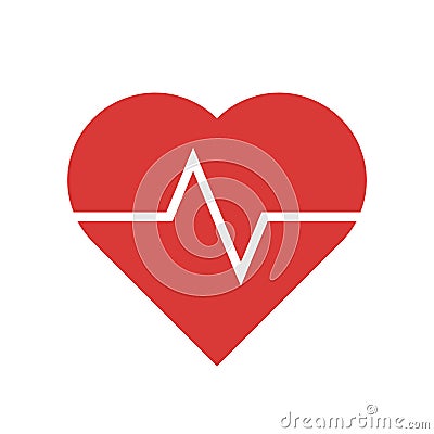 Red Heart Beats Vector Illustration