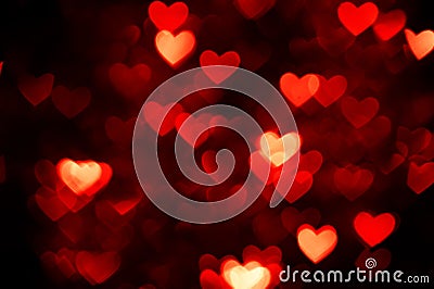 Red heart bokeh Stock Photo