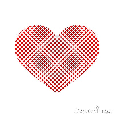 Red heart checkered icon Vector Illustration