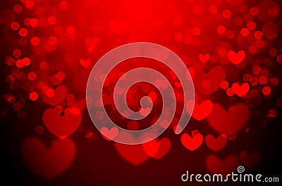 Red heart Christmas bokeh background Stock Photo