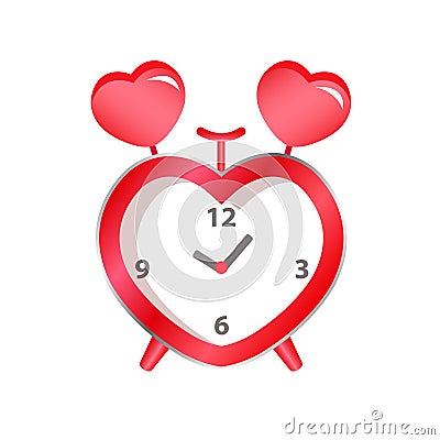 red heart clock Stock Photo