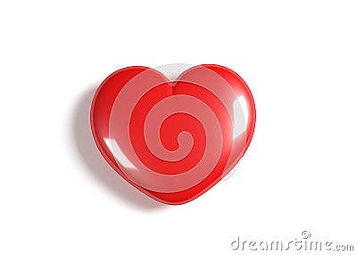 Red Heart 3d Rendering On White Stock Photo