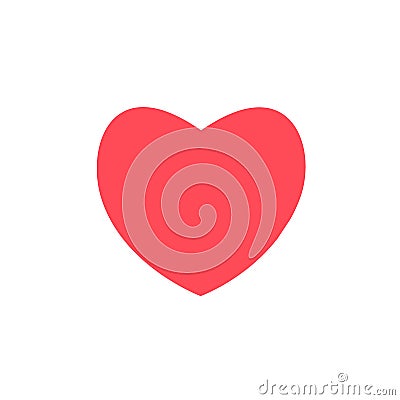 Red heart pastel design icon flat on white background Stock Photo