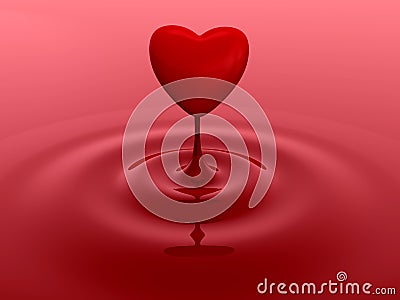 Red heart drop Stock Photo