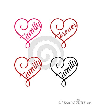 Red heart.Forever love.Family. Stock Photo