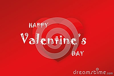 Red heart with gradient background. Vector illustration. Happy valentine`s day concept. Vector Illustration