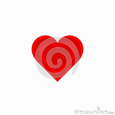 Red heart. Icon heart. Symbol love. Vector illustration. EPS 10 Stock Photo