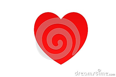 Red heart icon isolated on white background. Stock Photo