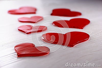 Red heart jelly Stock Photo