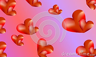 Red heart with light pink background Vector Illustration