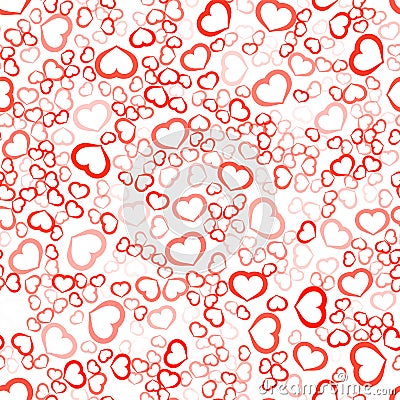 Red Heart Random Seamless Pattern Stock Photo