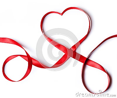 Red heart ribbon Stock Photo