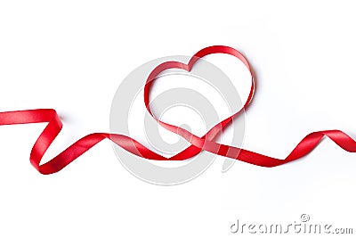 Red heart ribbon Stock Photo