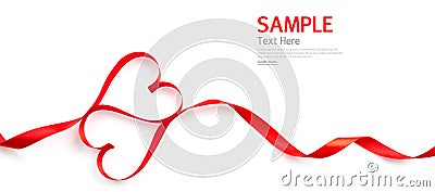 Red heart ribbon isolated Stock Photo