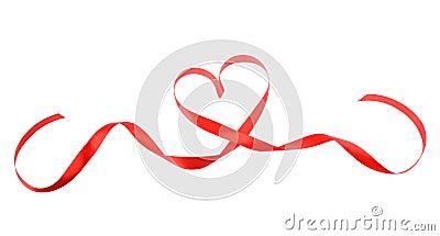 Red heart ribbon isolated Stock Photo