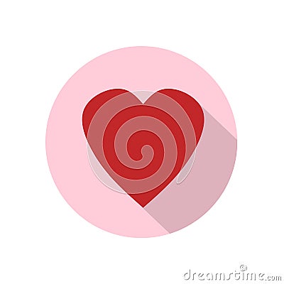 Red Heart Round Flat Medical Icon Illustration Stock Photo