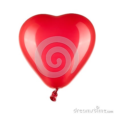 Red heart shaped balloon with path Stock Photo