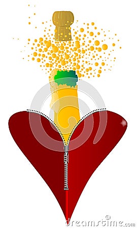 Love Champagne Vector Illustration