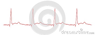 Red heartbeat diagram. Electrocardiogram chart. Heart cardiac rhythm line. Cardio test sign. Cardiology hospital symbol Vector Illustration