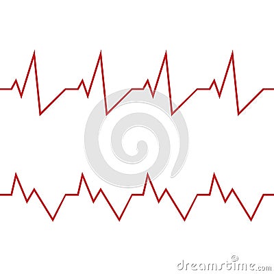 Red heartbeat icon. Vector illustration. Heartbeat sign in flat design Vector Illustration