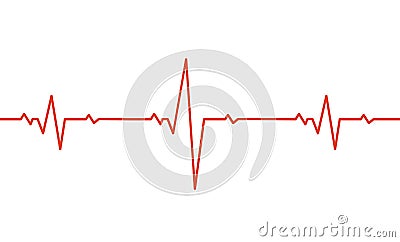 Red Heartbeat Rate and Pulse Line. Vector Vector Illustration