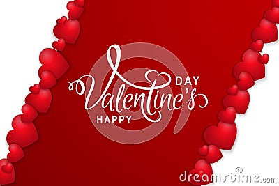 Red hearts, beautiful concept of Valentines day - for stock Vector Illustration