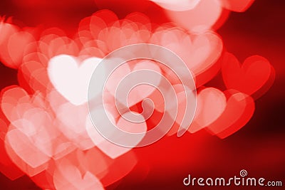 Red hearts bokeh abstract background Stock Photo