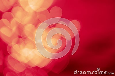 Red hearts bokeh abstract background Stock Photo